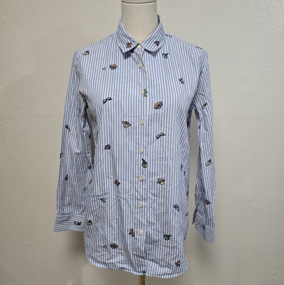 Mira Mikati Printed Button Down Shirt Size 6